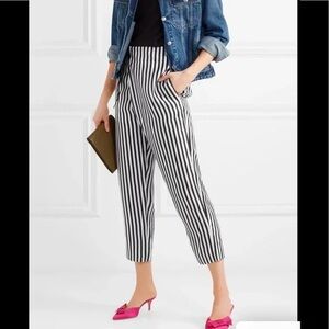 NWT Jcrew striped crossover tie waist silk pants